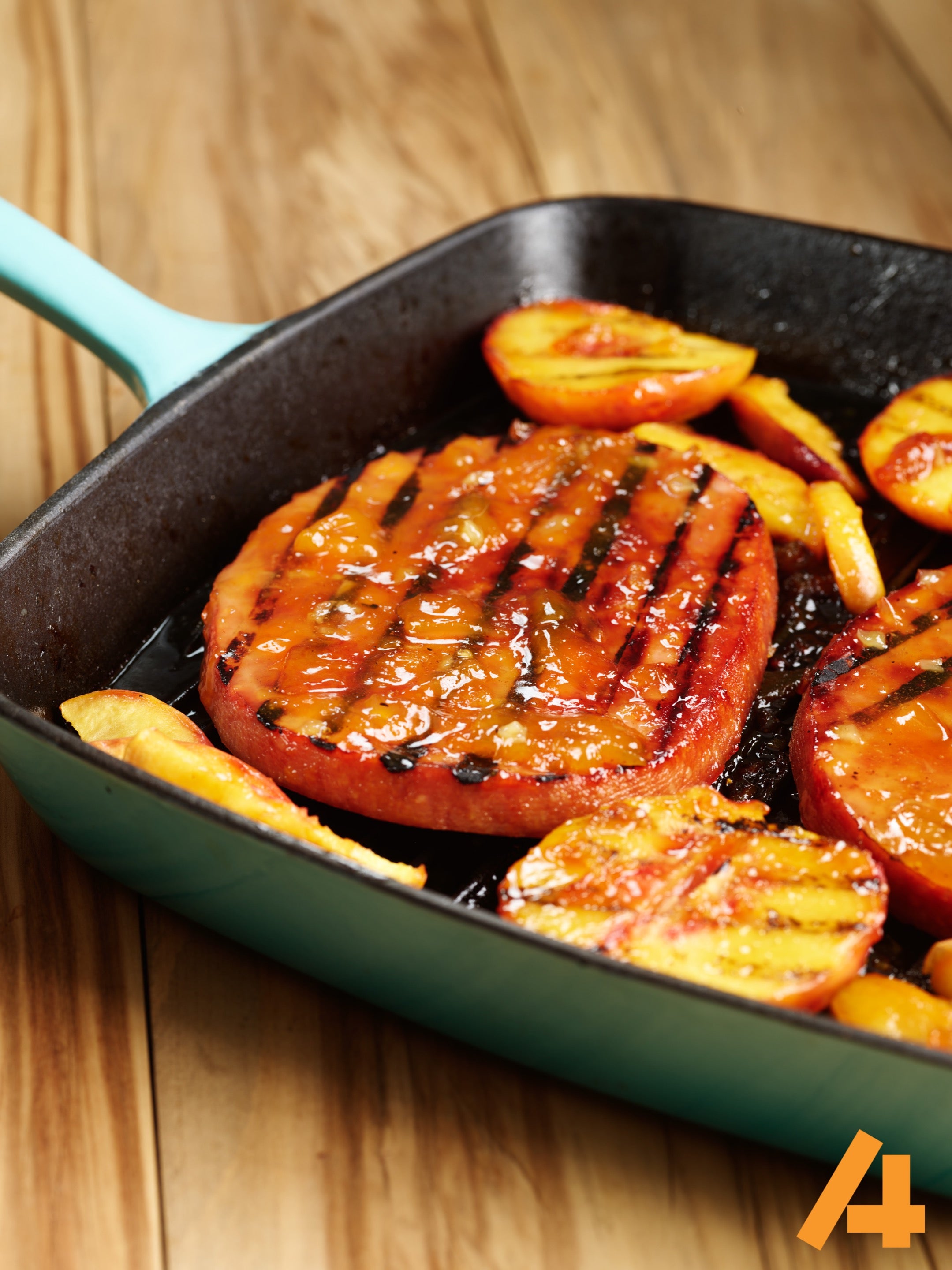 Peach Glazed Ham Steak